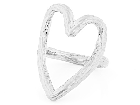 Sterling Silver Open Heart Ring - SPZ267A | JTV