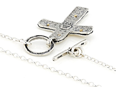 Sterling Silver & 14K Yellow Gold Over Sterling Silver Cross