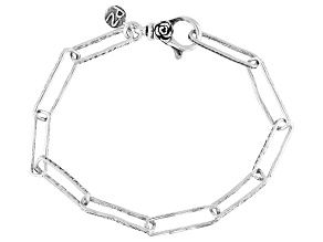 Sterling silver Textured Paperclip Bracelet