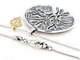 Sterling Silver & 14K Gold Over Sterling Silver Tree of Life, Leaf Pendant With 18" Box Chain