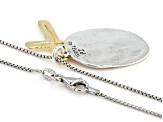 Sterling Silver & 14K Gold Over Sterling Silver Cross & Serenity Prayer Pendant With 18" box Chain