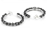 Sterling Silver Rose Hoop Earrings
