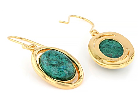 Eilat Stone 14K Gold Over Sterling Silver Earring 14x10mm