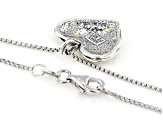 Two-Tone Sterling Silver & 14k Gold Over Sterling Silver Heart Pendant & Chain