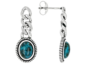 Eilat Sterling Silver Curb Chain Drop Earrings, 8x6mm