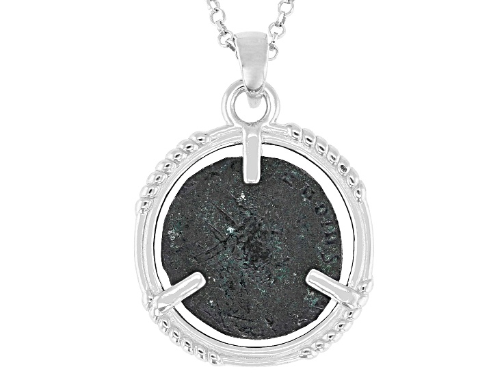 Constantine Coin Sterling Silver Pendant With 18" Chain