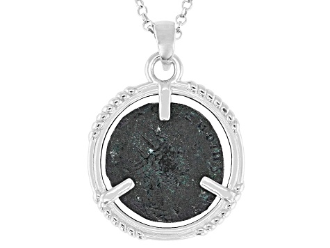Constantine Coin Sterling Silver Pendant With 18" Chain
