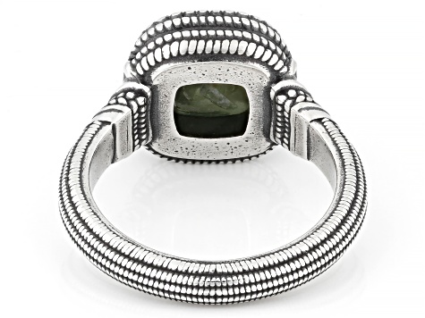 Roman Glass Sterling Silver Ring, 8mm