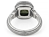 Roman Glass Sterling Silver Ring, 8mm