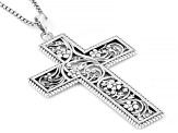 Sterling Silver Lace Cross Pendant With 18"L Box Chain