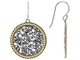 Two-Tone Sterling Silver & 14K Gold Over Silver Lace Earrings