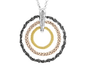 Sterling Silver, 14K Gold Over Silver, Rose Gold Over Silver Pendant With 18"L Cable Chain