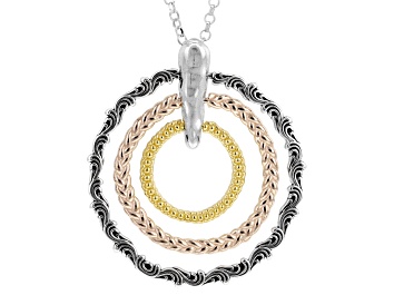 Picture of Sterling Silver, 14K Gold Over Silver, Rose Gold Over Silver Pendant With 18"L Cable Chain