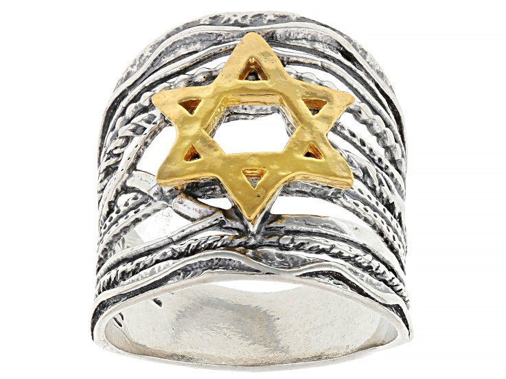 Sterling Silver & 14K Gold Over Sterling Silver "Star of David" Ring
