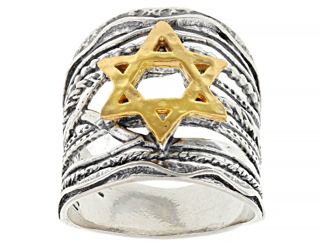Sterling Silver & 14K Gold Over Sterling Silver "Star of David" Ring