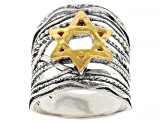 Sterling Silver & 14K Gold Over Sterling Silver "Star of David" Ring