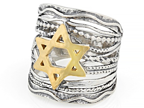 Sterling Silver & 14K Gold Over Sterling Silver "Star of David" Ring