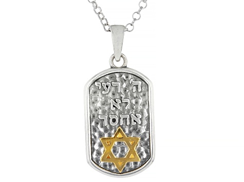 Two-Tone Sterling Silver & 14K Gold Over Sterling Silver "Star of David" Pendant With 18"L Chain