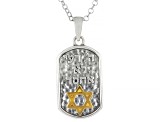 Two-Tone Sterling Silver & 14K Gold Over Sterling Silver "Star of David" Pendant With 18"L Chain