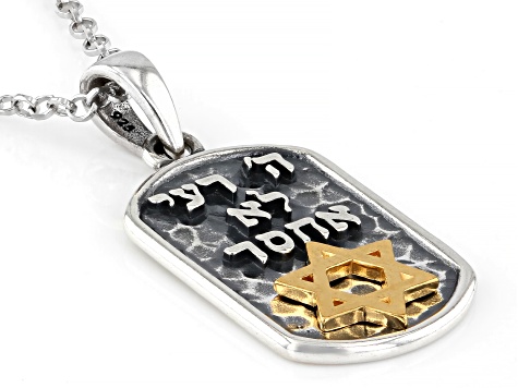Two-Tone Sterling Silver & 14K Gold Over Sterling Silver "Star of David" Pendant With 18"L Chain