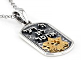 Two-Tone Sterling Silver & 14K Gold Over Sterling Silver "Star of David" Pendant With 18"L Chain