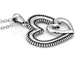 Sterling Silver Mother & Child Heart Pendant With 18"L Chain