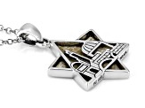 Jerusalem Stone Sterling Silver Star of David Pendant With 18"L Chain