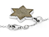 Jerusalem Stone Sterling Silver Star of David Pendant With 18"L Chain