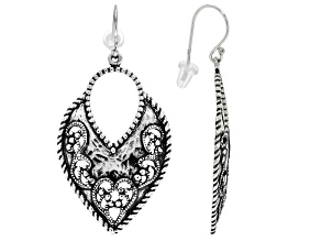 Artisan Collection of Israel™Sterling Silver Lace Detail Drop Earrings