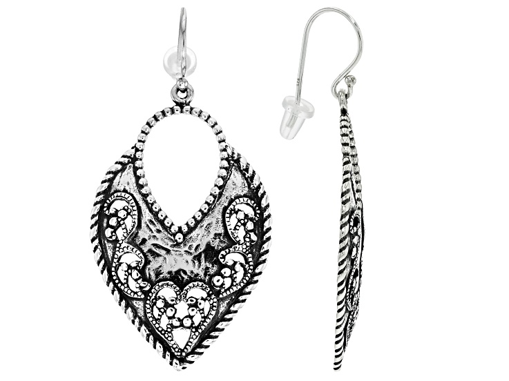 Artisan Collection of Israelâ„¢Sterling Silver Lace Detail Drop Earrings