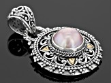 Pearl Mabe Silver And 18kt Gold Pendant