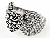 Sterling Silver Angel Wings Heart Ring