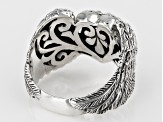 Sterling Silver Angel Wings Heart Ring