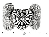 Sterling Silver Angel Wings Heart Ring