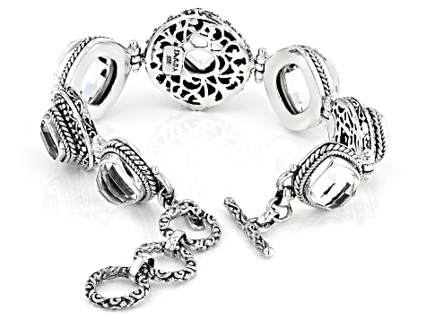 White Quartz Sterling Silver Bracelet 39 51ctw White Quartz Sterling Silver Bracelet 39 51ctw