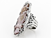 Pink Mother Of Pearl Silver Ring