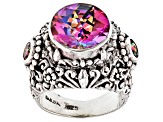 Pink British Tearose™ Quartz Silver Ring 4.05ctw
