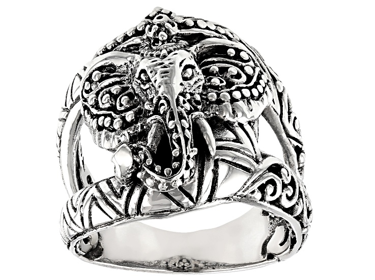 Cute Ring Silver Plated Animal Element Elephant/ Leopard/ - Temu