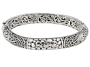 Sterling Silver "Majestic Life" Oval Bangle Bracelet