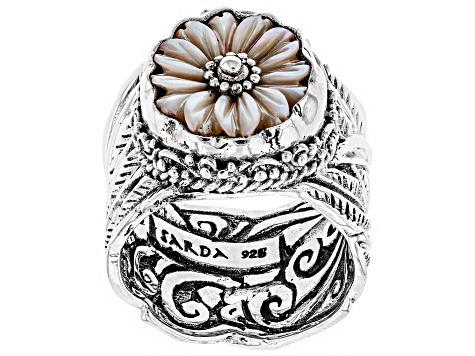 Pink Mother Of Pearl Silver Ring - SRA2473 | JTV.com