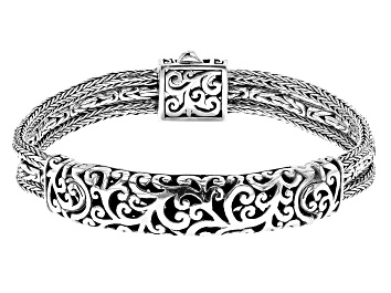 Picture of Sterling Silver Multi-Row Bali Chain Bracelet
