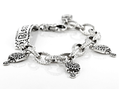 Blessing Personalized Sterling Silver Circular Charm Bracelet (S0645)