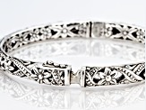 Sterling Silver Floral Bangle Bracelet