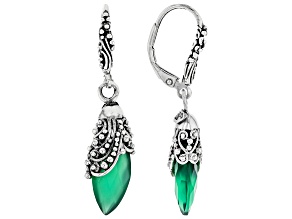 Green Onyx Silver Earrings