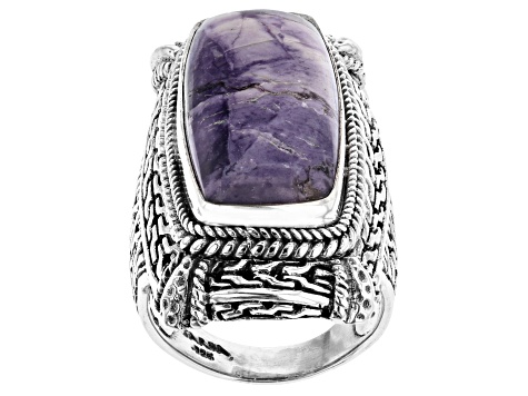 Purple Tiffany Stone Silver Ring 