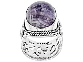 Purple Dogtooth Amethyst Silver Ring