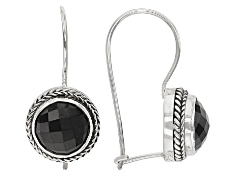 Black Spinel Sterling Silver Earrings 4.16ctw - SRA3187