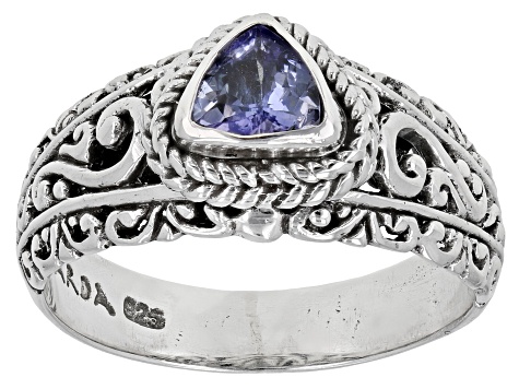 Blue Tanzanite Sterling Silver Ring 0.41ct