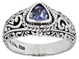 Blue Tanzanite Sterling Silver Ring 0.41ct