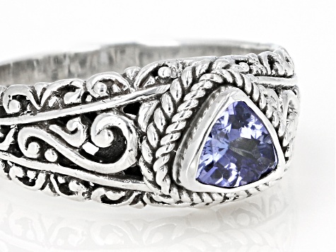 Blue Tanzanite Sterling Silver Ring 0.41ct